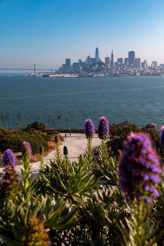 Widok na San Francisco z wyspy Alcatraz