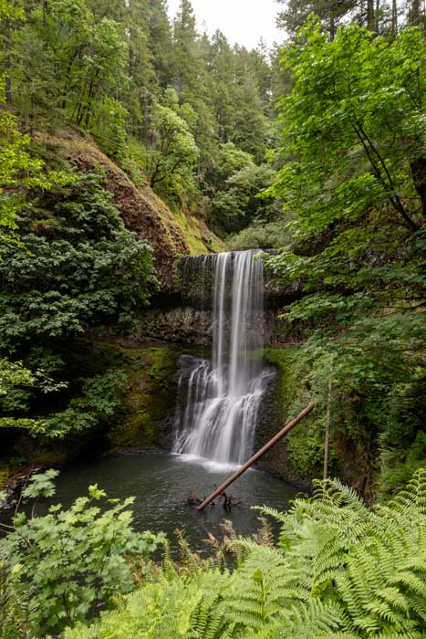 Wodospad Lower South Falls w Parku Stanowym Silver Falls w stanie Oregon
