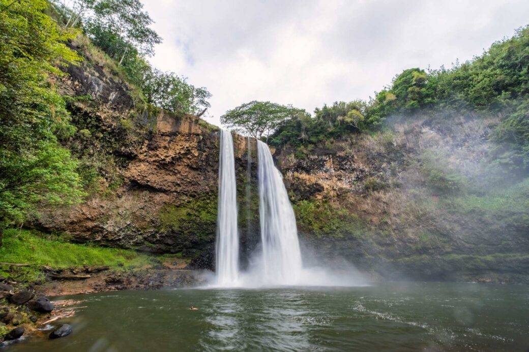 Wodospad Wailua Falls na Kauai