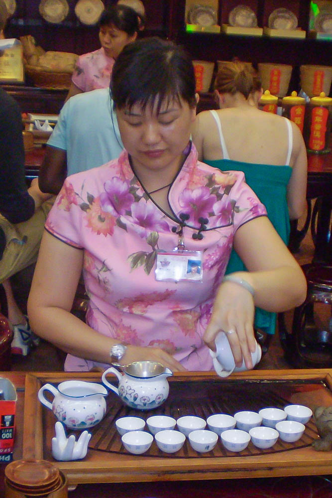 Traditional Chinese tea ceremony demonstration in Guangzhou, China