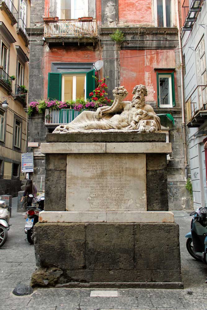 A statue of the Nile God in Naples in Italy