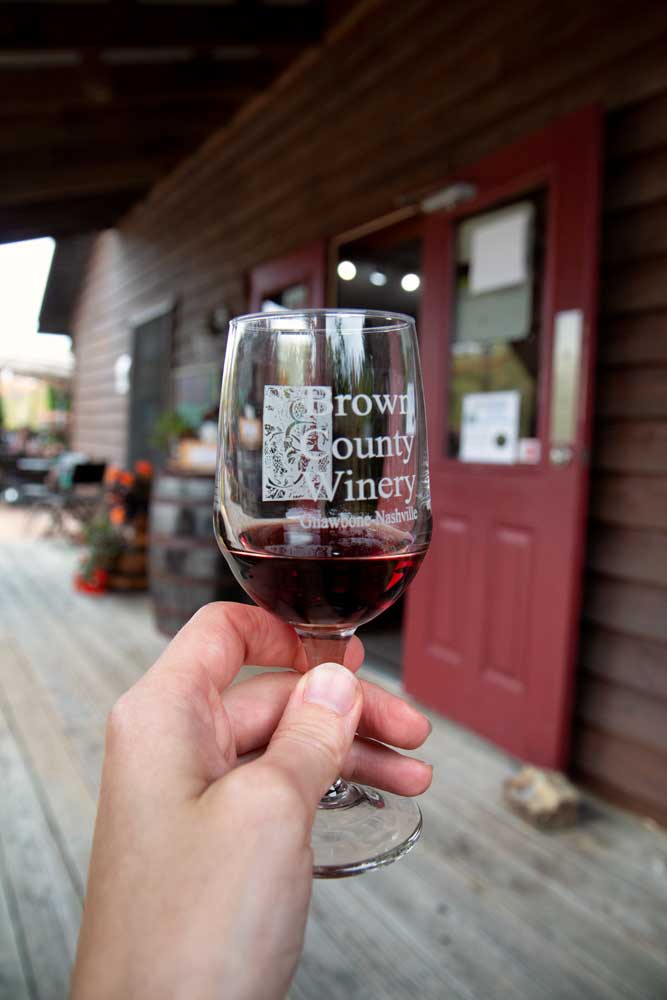 Wine tasting at Brown County Winery in Indiana