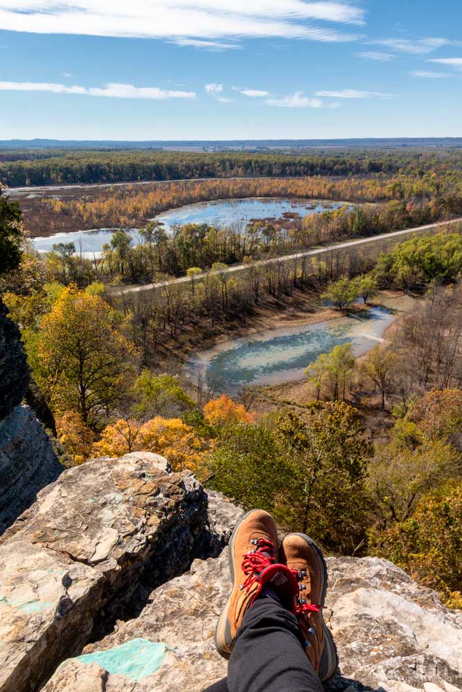 A view from Inspiration Point Trail cliffs in Shawnee National Forest