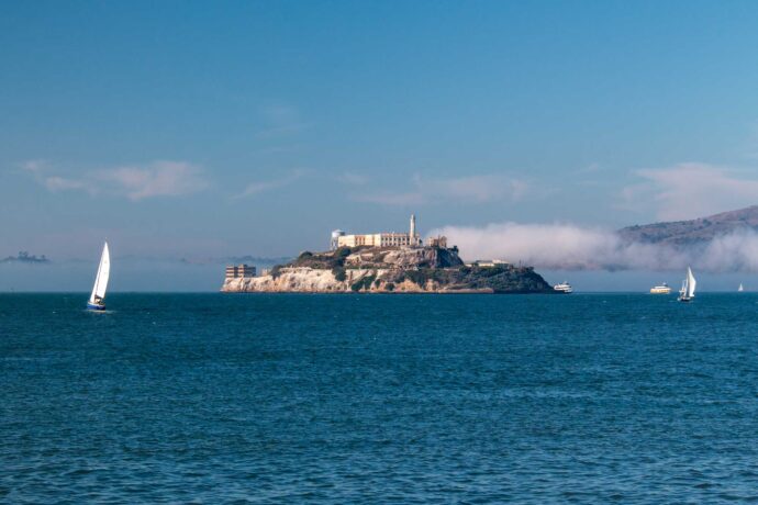 Alcatraz Island in San Francisco - view from the pier 39