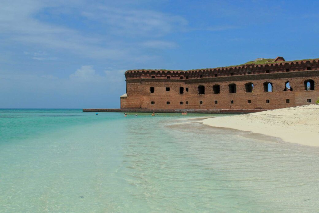 Beach view at Fort Jefferson at Dry Tortugas National Park