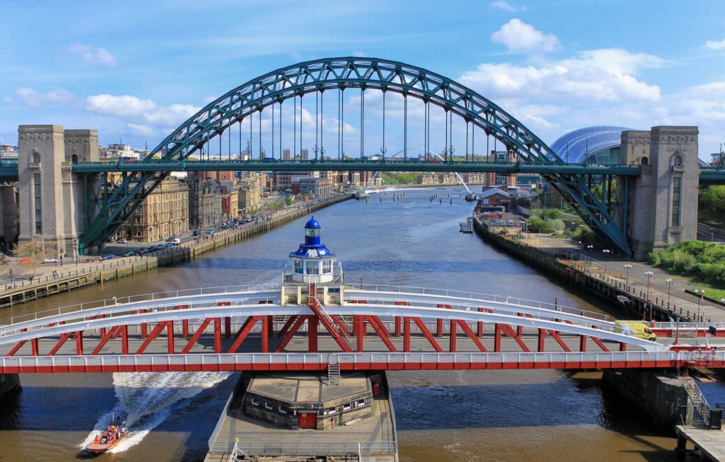 Bridges in Newcastle Upon Tyne in North East England