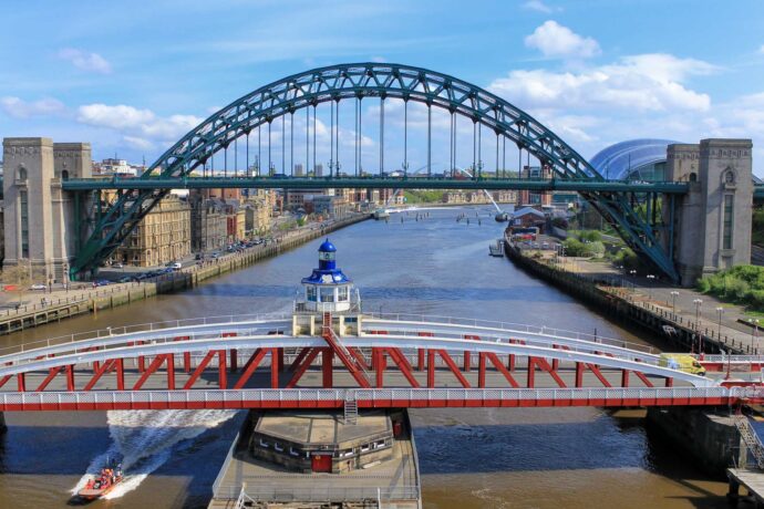 Bridges in Newcastle Upon Tyne in North East England