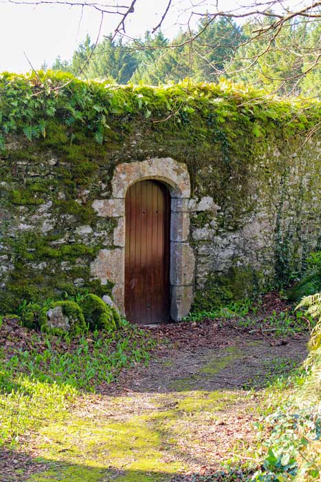 A door in Blarney Garden near Cork in Ireland