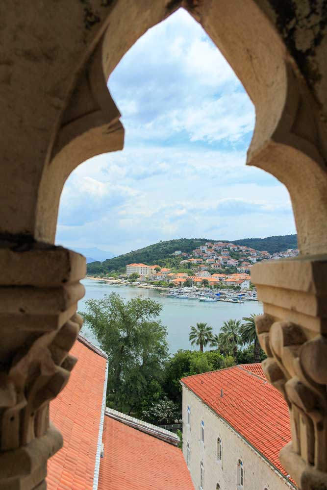 View from Saint Lawrence Cathedral in Trigor, Croatian coastline