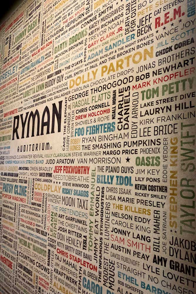 Wall at the Ryman Auditorium in Nashville