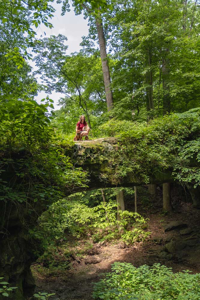 Pulmona natural bridge trail in Shawnee National Forest, IL