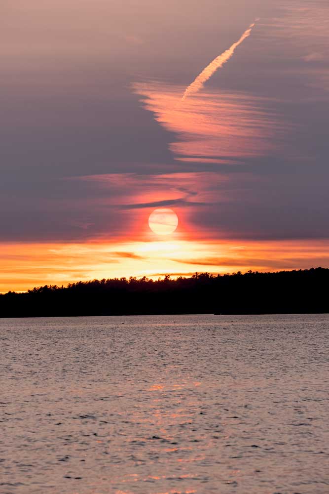 Sunset at Sand point Breach at Pictured Lakes National Lakeshore in Michigan