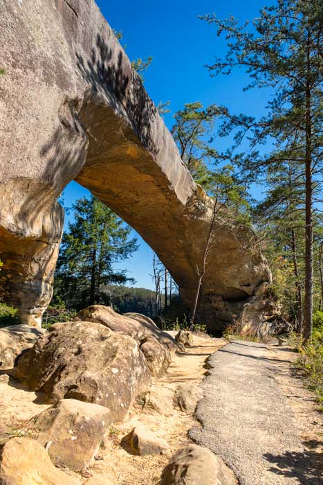 Sky Bridge rock formation in Red River Gorge in Kentucky